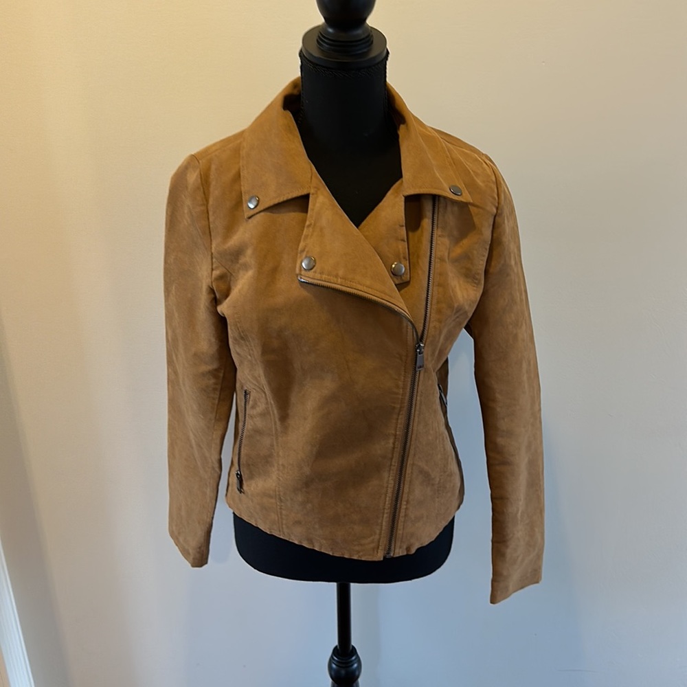 Brown Suede Bomber Jacket